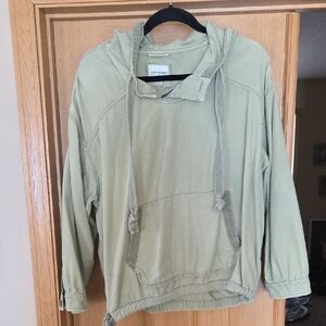 American Eagle Army Green Hooded Pullover Shacket